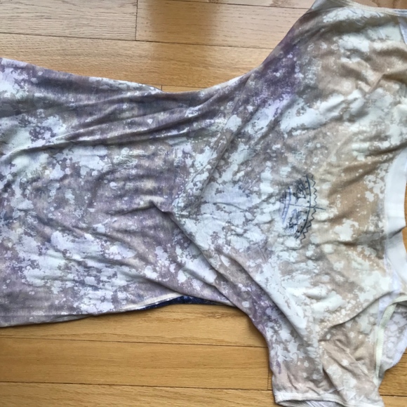 Free People Women's Sm Split Shoulder Blue Top - Picture 3 of 4